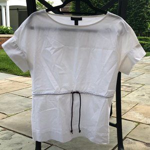 J Crew White Blouse with Cinched Waist